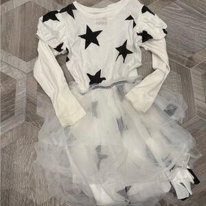 Nununu White Top with Black Star Design